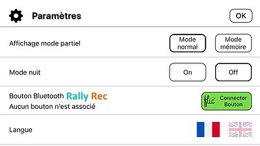 Page des paramètres