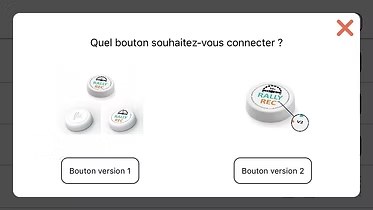 Fenêtre de sélection du bouton